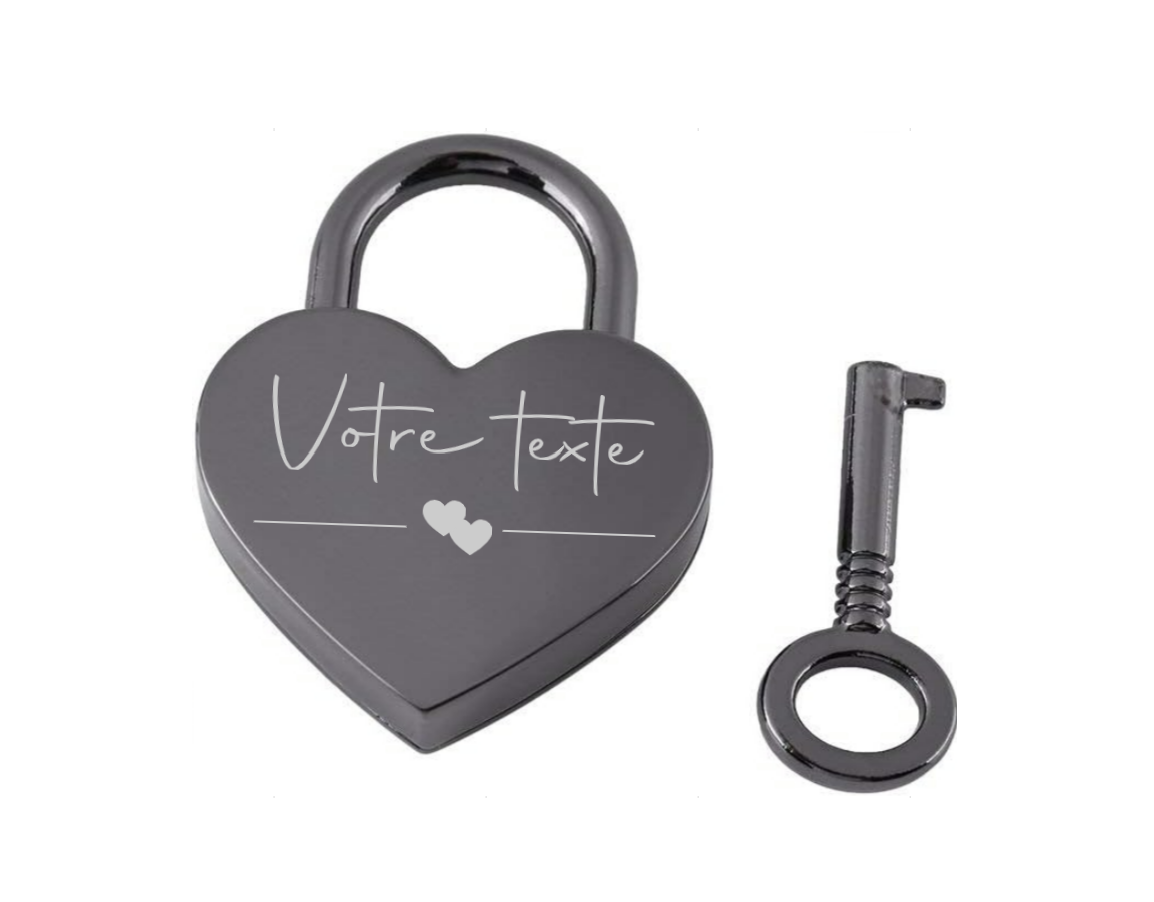 cadenas coeur gravé