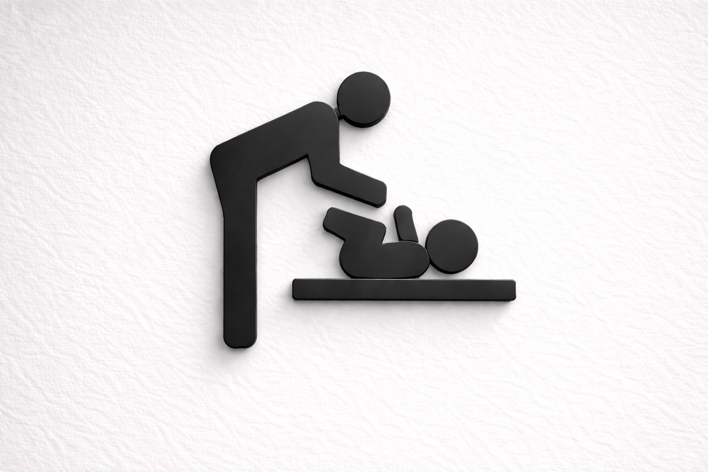 Pictogramme table à langer bébé noir pour signalétique toilettes professionnelles