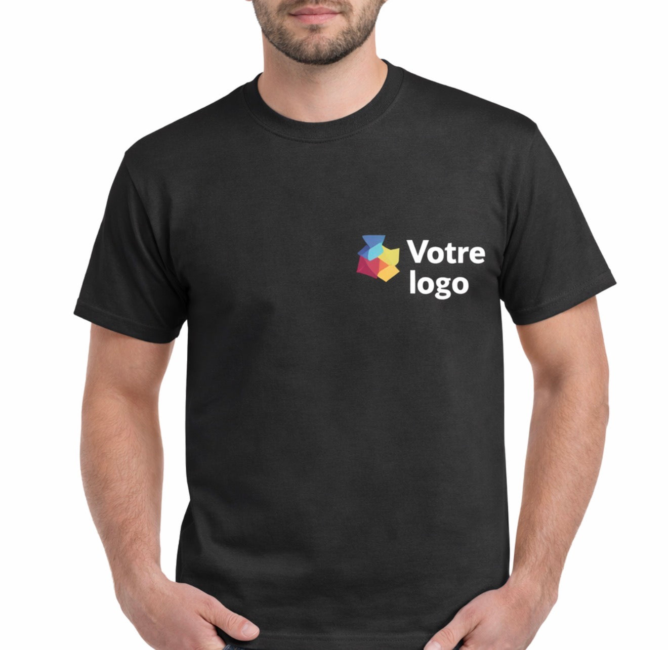 T shirt professionnel manches courtes homme personnalisable avec logo