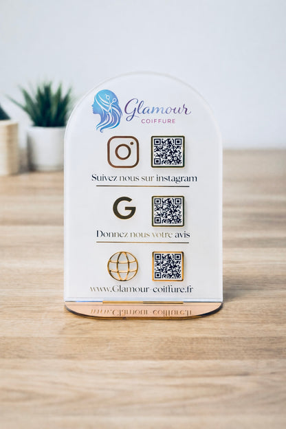 Plaque QR Code personnalisée pour commerce