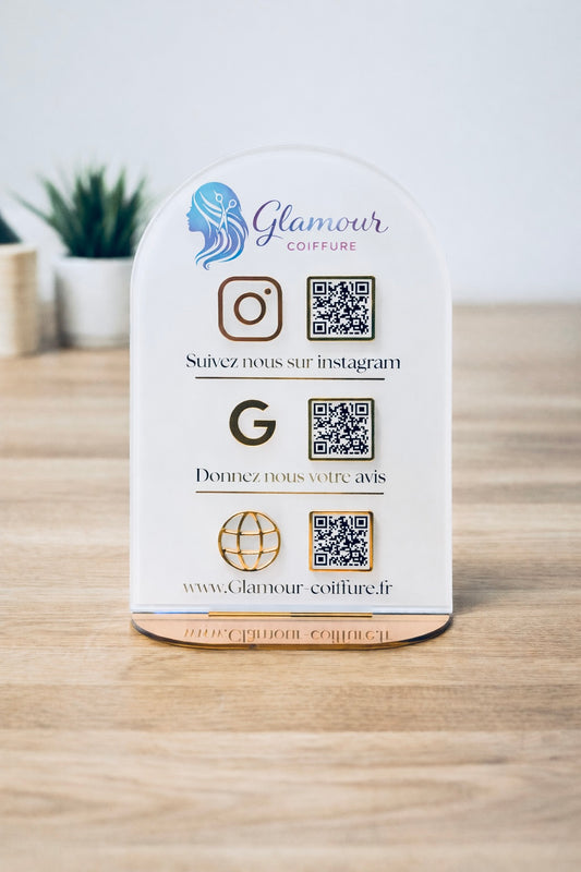 Plaque QR Code personnalisée pour commerce