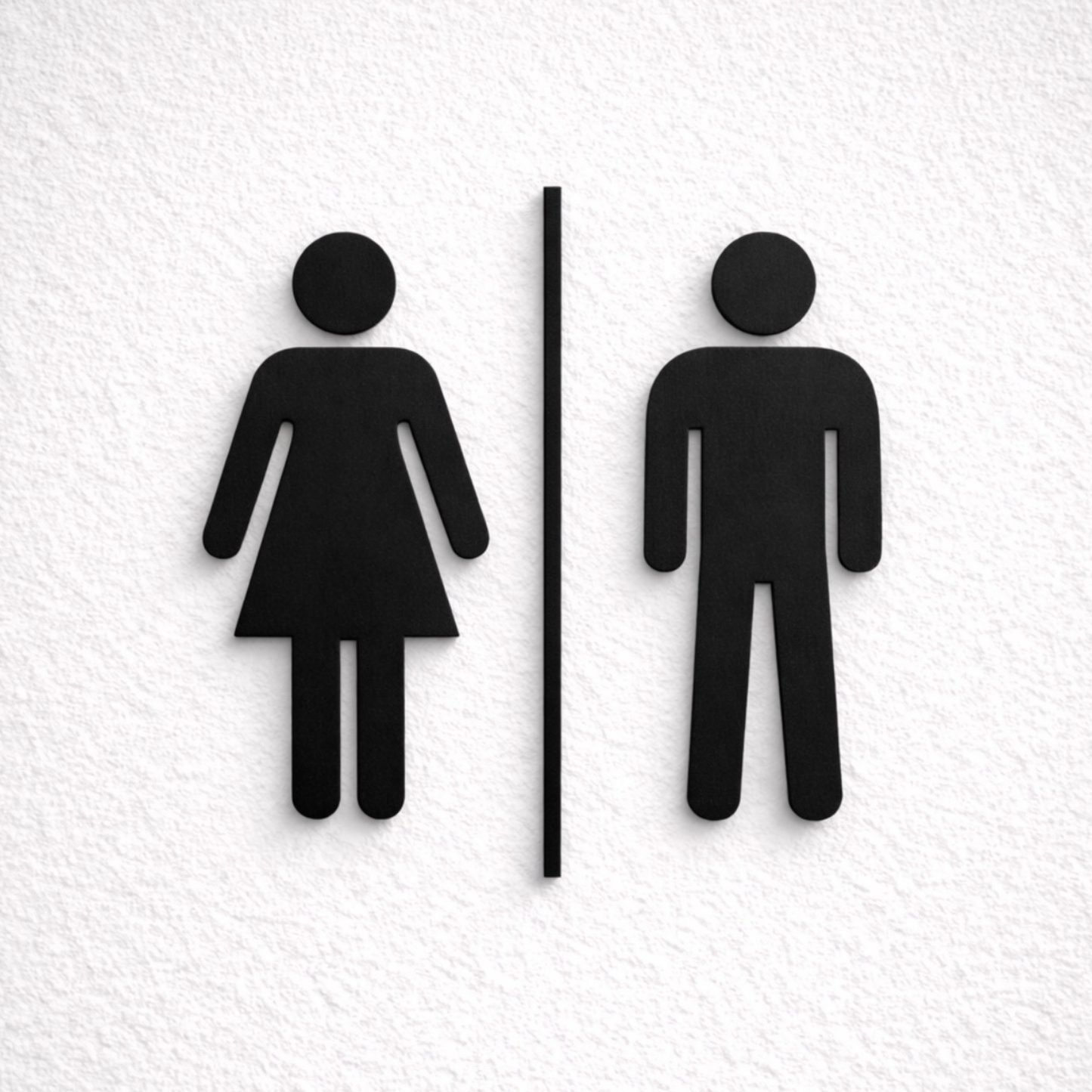 Pictogramme toilettes homme femme en noir pour signalétique intérieure professionnelle