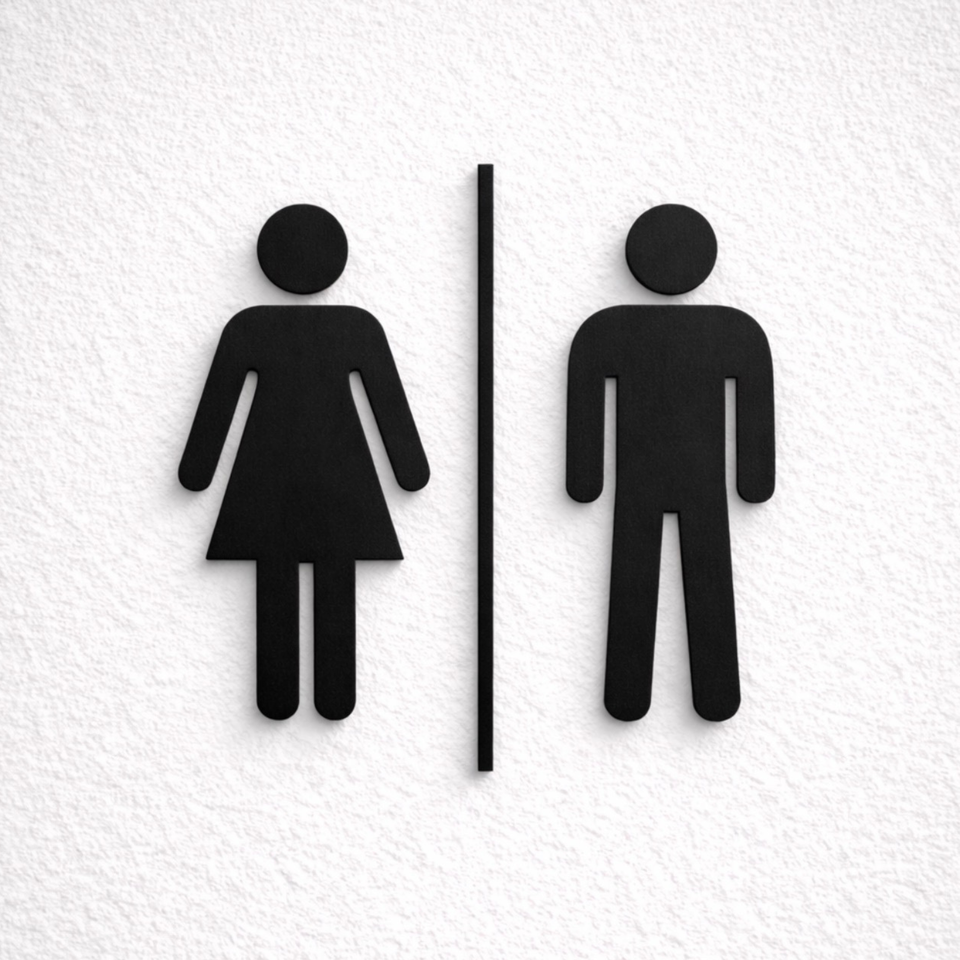 Pictogramme toilettes homme femme en noir pour signalétique intérieure professionnelle