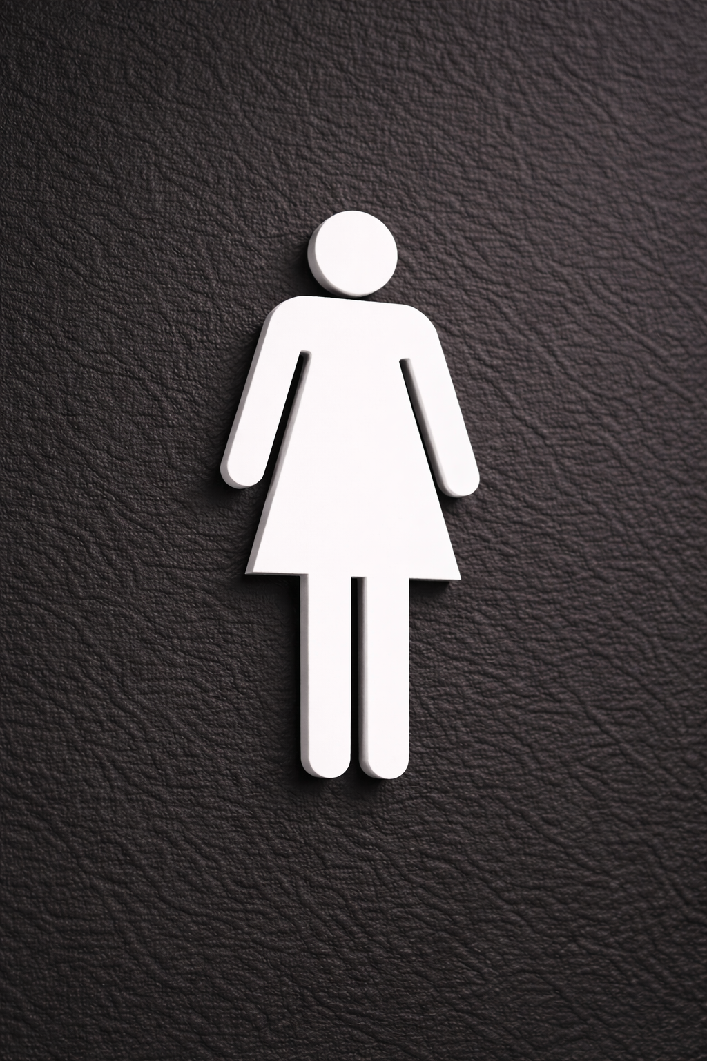 Pictogramme toilettes femme en blanc pour signalétique intérieure professionnelle