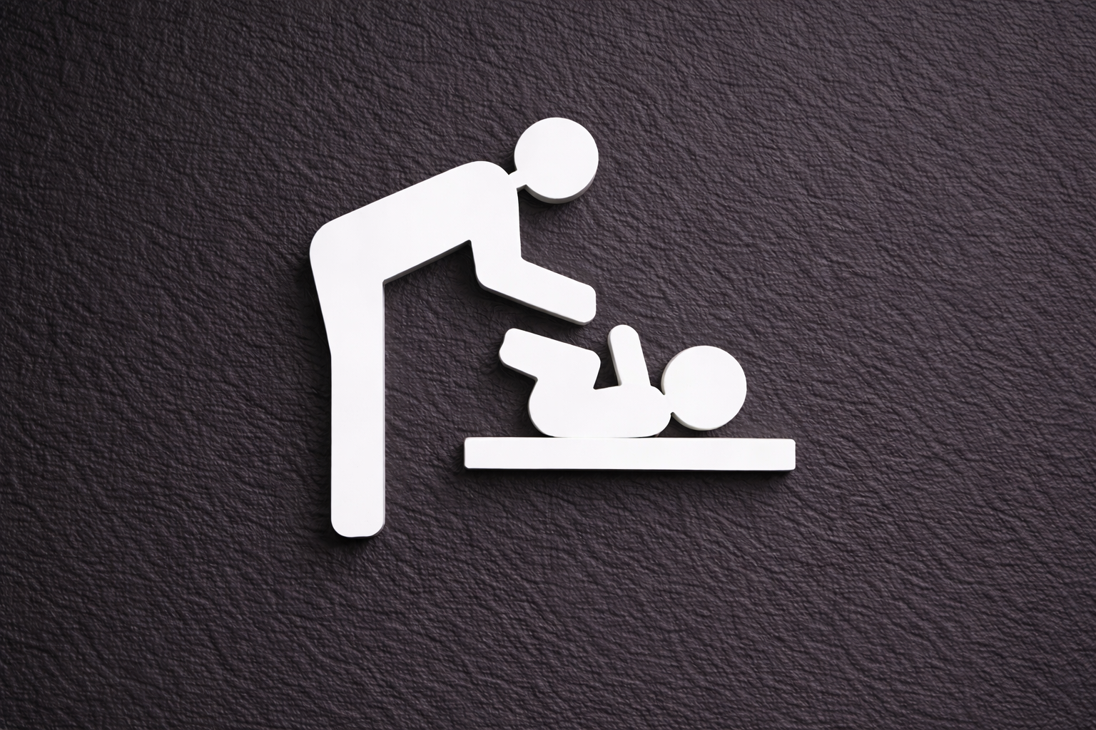 Pictogramme table à langer bébé en blanc pour signalétique toilettes professionnelles