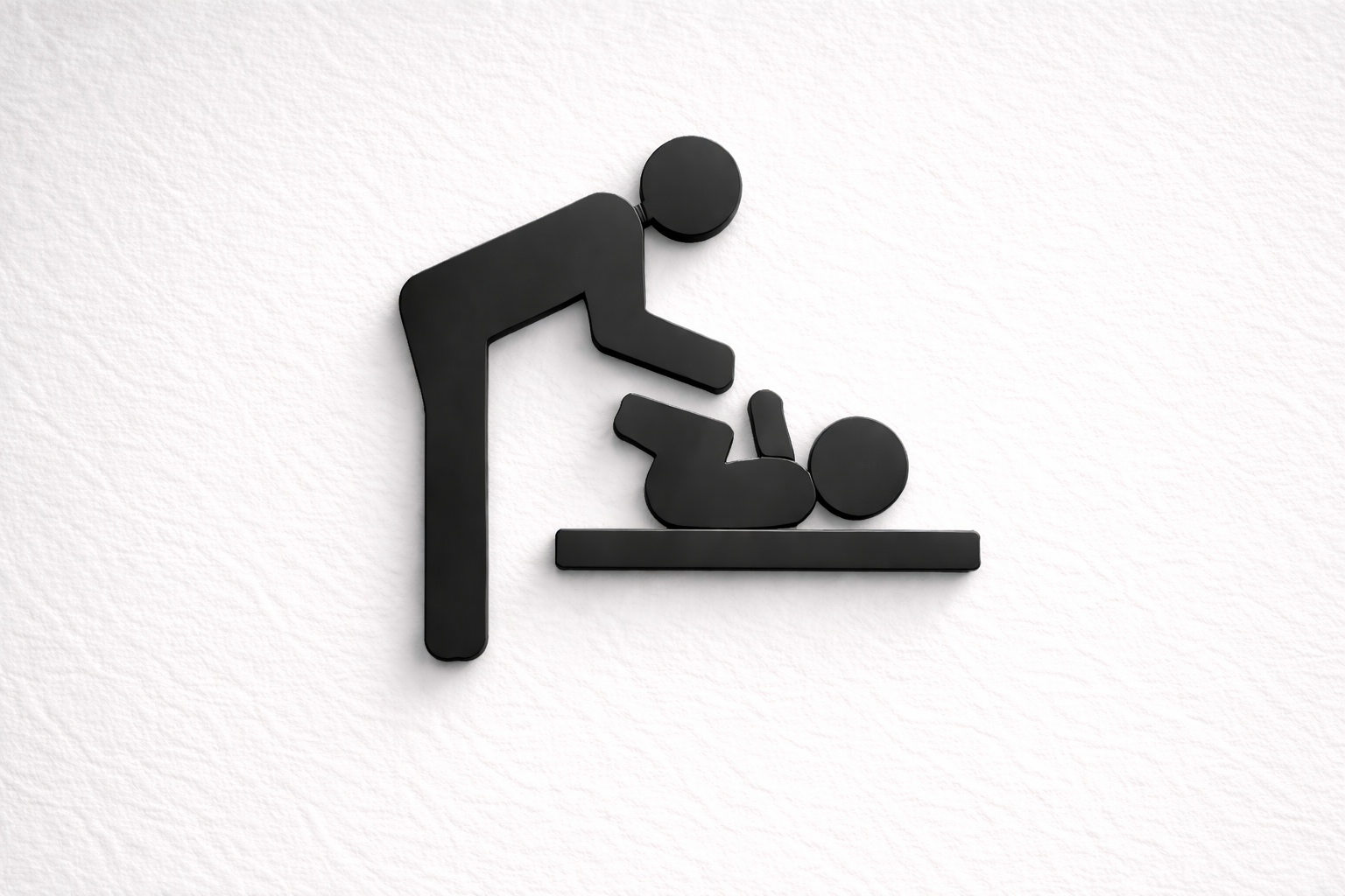 Pictogramme table à langer bébé noir pour signalétique toilettes professionnelles