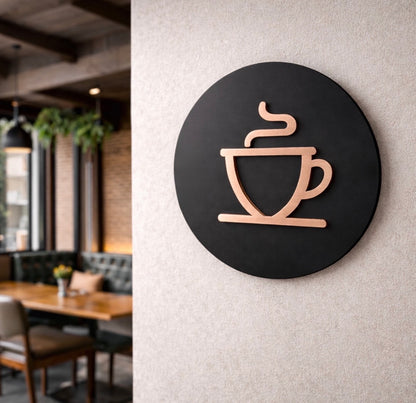 Pictogramme café design pour signalétique intérieure professionnelle