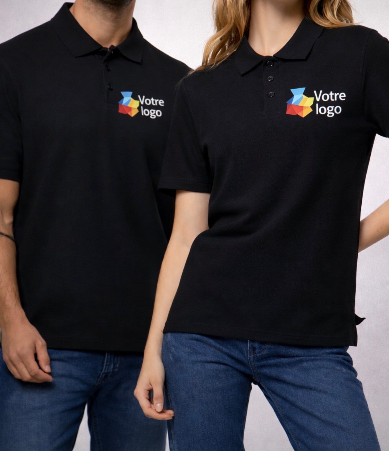 Polo professionnel manches courtes unisexe personnalisable avec logo