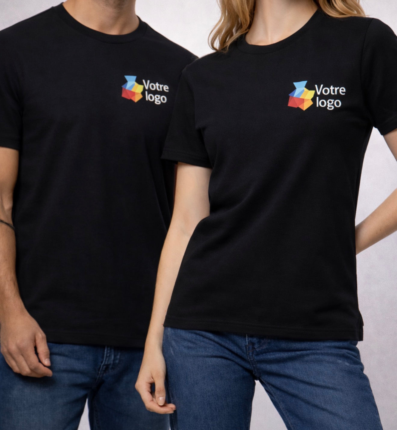 T shirt professionnel manches courtes unisexe personnalisable avec logo