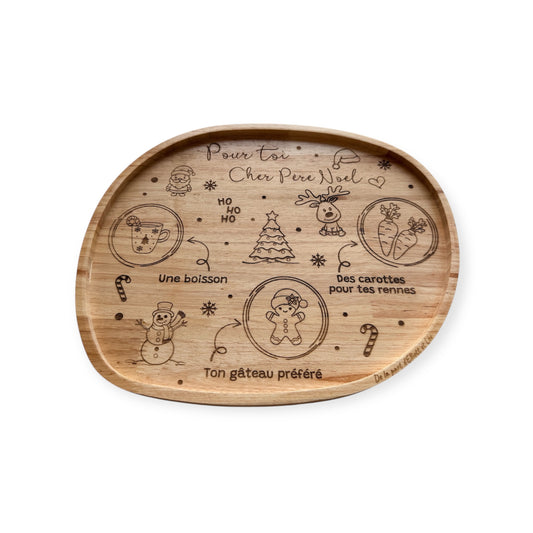 Plateau à biscuits pour le Père Noël personnalisé