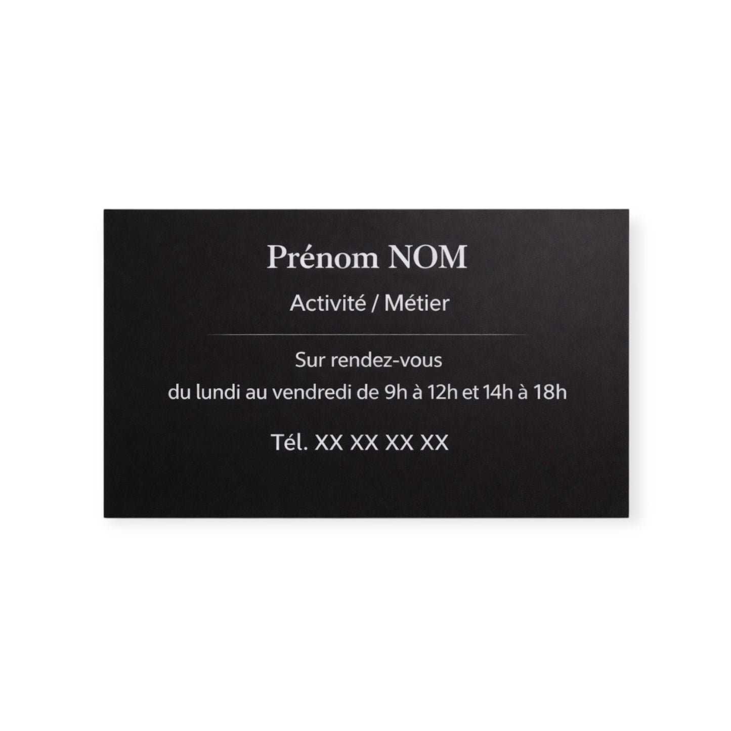 Plaque professionnelle personnalisée – PVC noir & blanc