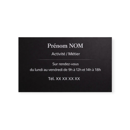 Plaque professionnelle personnalisée – PVC noir & blanc