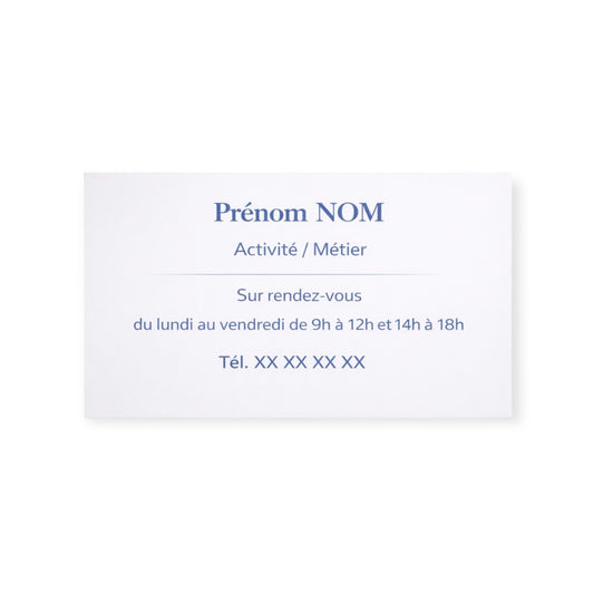 Plaque professionnelle personnalisée – PVC blanc & bleu