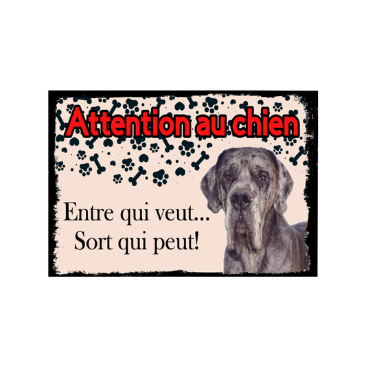 Pancarte " Attention au chien" personnalisable