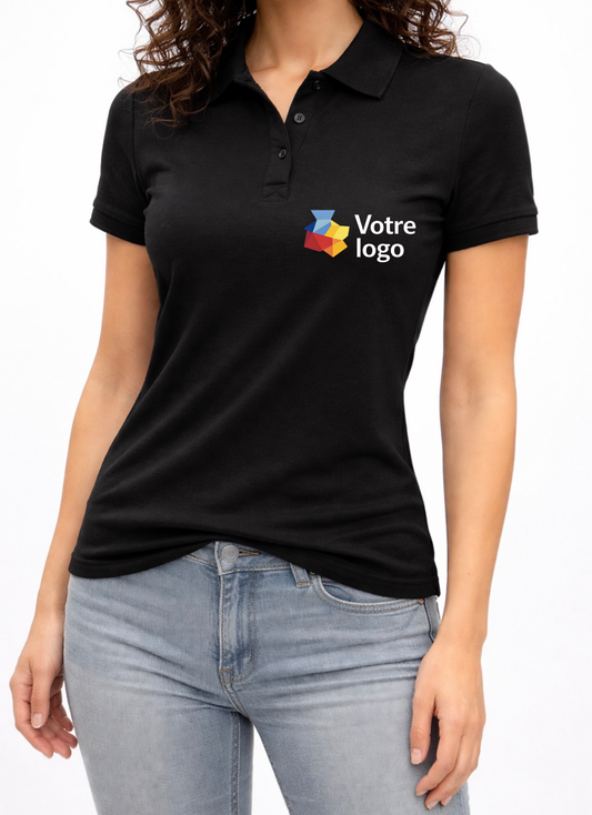Polo professionnel manches courtes femme personnalisable avec logo