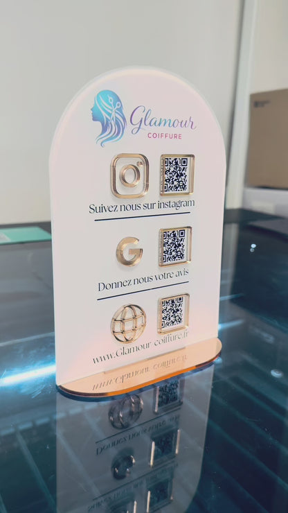 Plaque QR Code personnalisée pour commerce